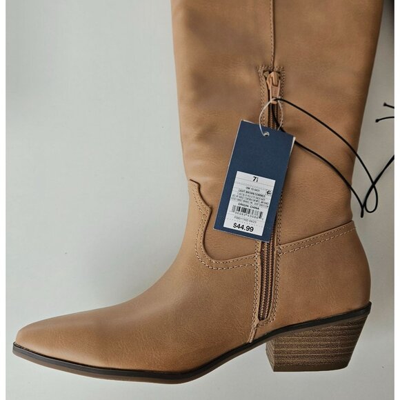 Universal Thread Womens Western Knee High Light Brown Memory Foam Boots Size 7.5 - Picture 9 of 14